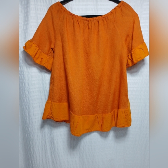 Made In Italy 100% Linen Top Ladies Size L - Picture 2 of 5